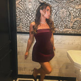 Velvet Strapless Backless Mini Silk Dress 3