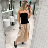 Black And White Charming Colorblock Tube Maxi Dress