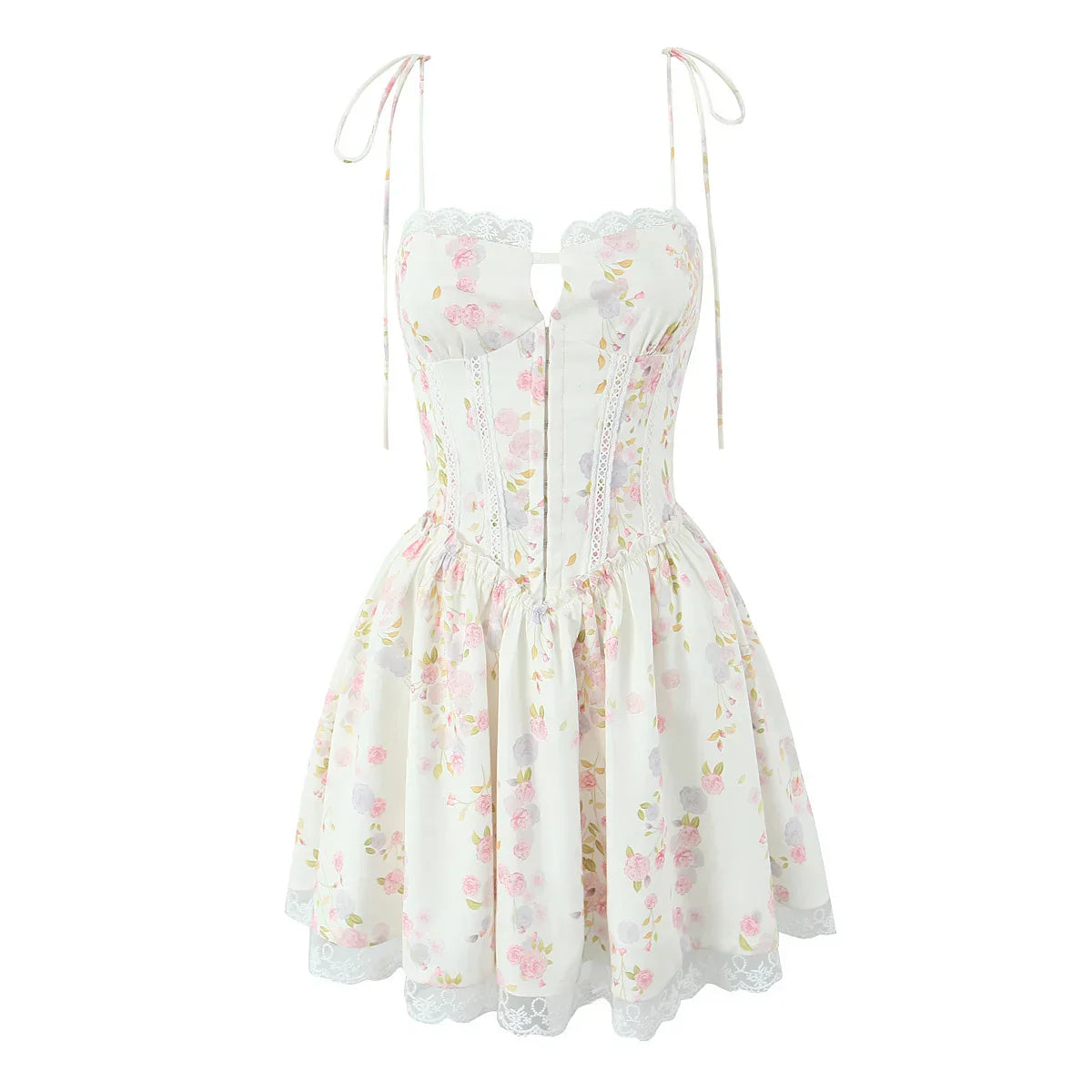 IRIS FLORAL MINI DRESS Rose
