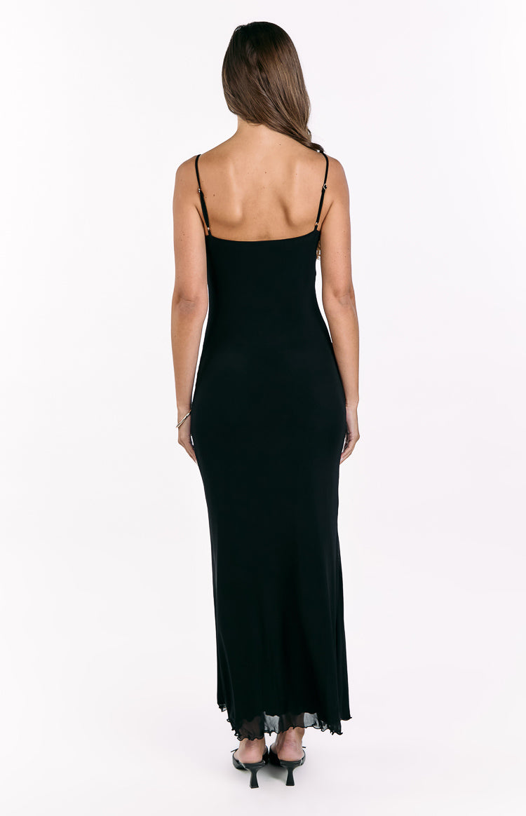 Flower Brooch Keyhole Cami Strap Bodycon Maxi Dress 5