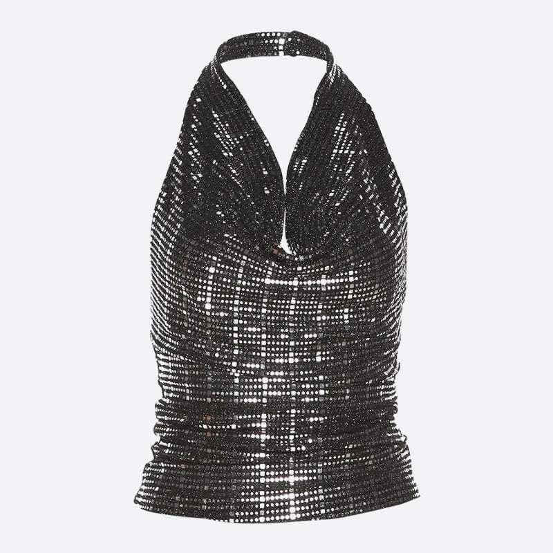 Sequined Halter Neck Top