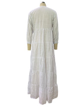 V-Neck Long Sleeve Button Up Tiered Maxi Dress 29