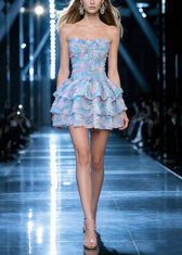 Sex Rainbow Bustier Top Tulle Mid Dress Sleeveless 5