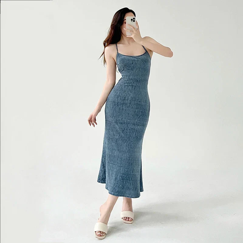 Beachwear Knit Sexy Spaghetti Strap Strapless Backless Lace Up Female Slip Holiday Club Bodycon Dress