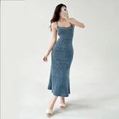 Beachwear Knit Sexy Spaghetti Strap Strapless Backless Lace Up Female Slip Holiday Club Bodycon Dress