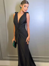 Deep V-Neck Maxi Dress