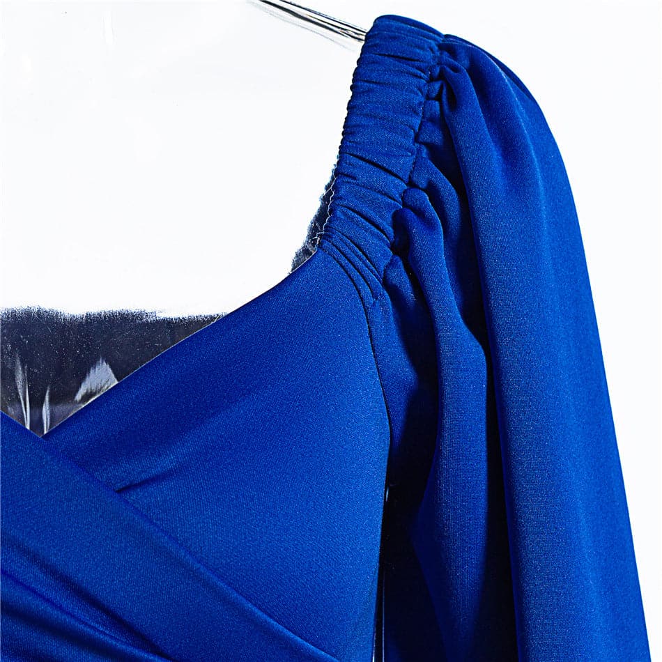 Puff Sleeve Sweetheart Ruched Bodycon Dress