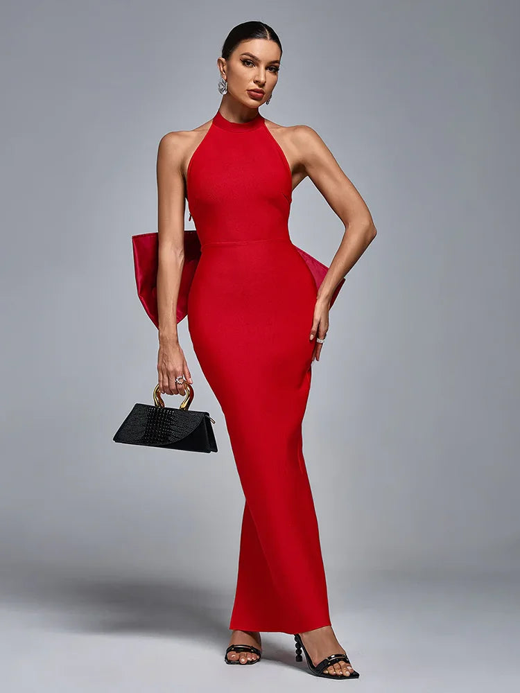 Backless Halter-Neck Bodycon Dress