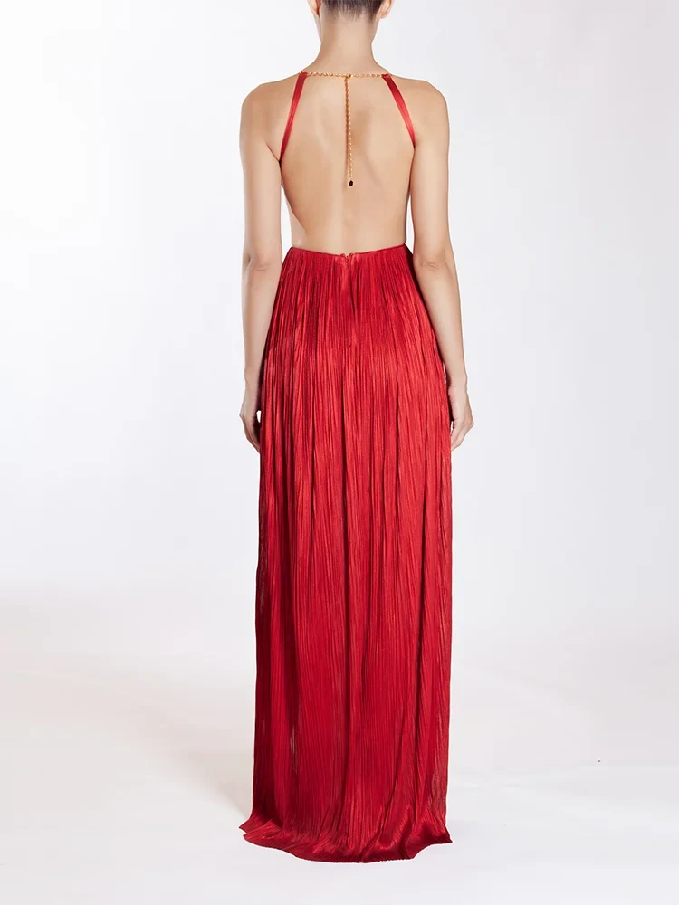 Backless Halter-Neck Dress