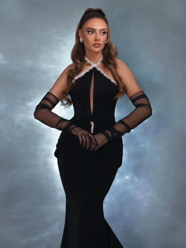 Halter-Neck Maxi Dress