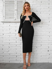 Off-the-Shoulder Sheer Mesh Dress