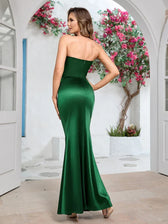 Patchwork Backless Ruched Maxi Dress
