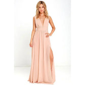 Sexy Backless Mesh Maxi Red Christmas Party Dress Pink / S Dresses-L