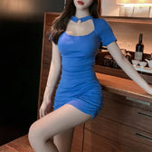 Hollow Out Bodycon Mini Split Evening Female Casual Elegant Cut Out Dress