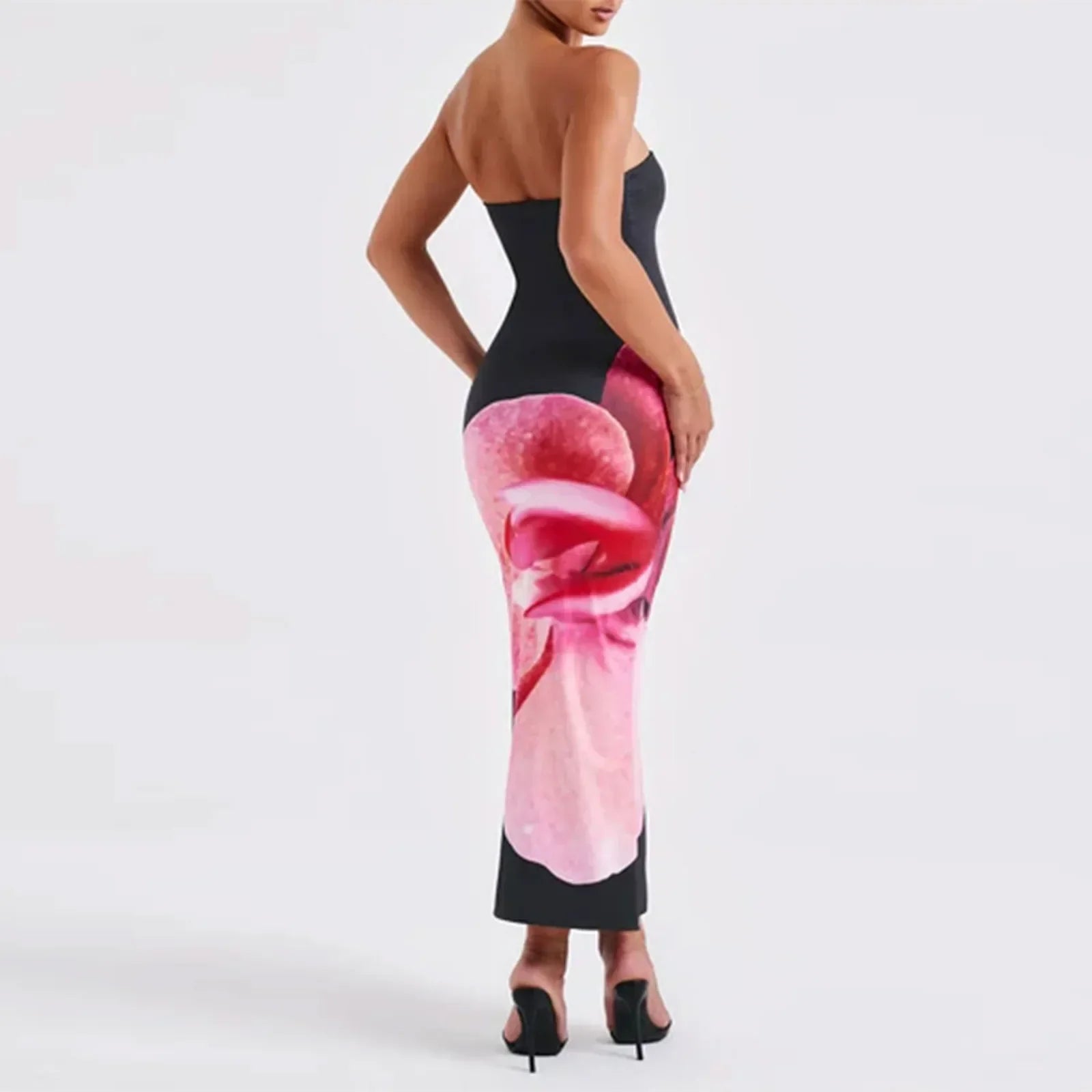 Off Shoulder Tube Party Floral Dress