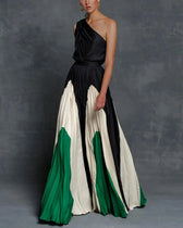 One Shoulder Pleated Maxi Gown 2