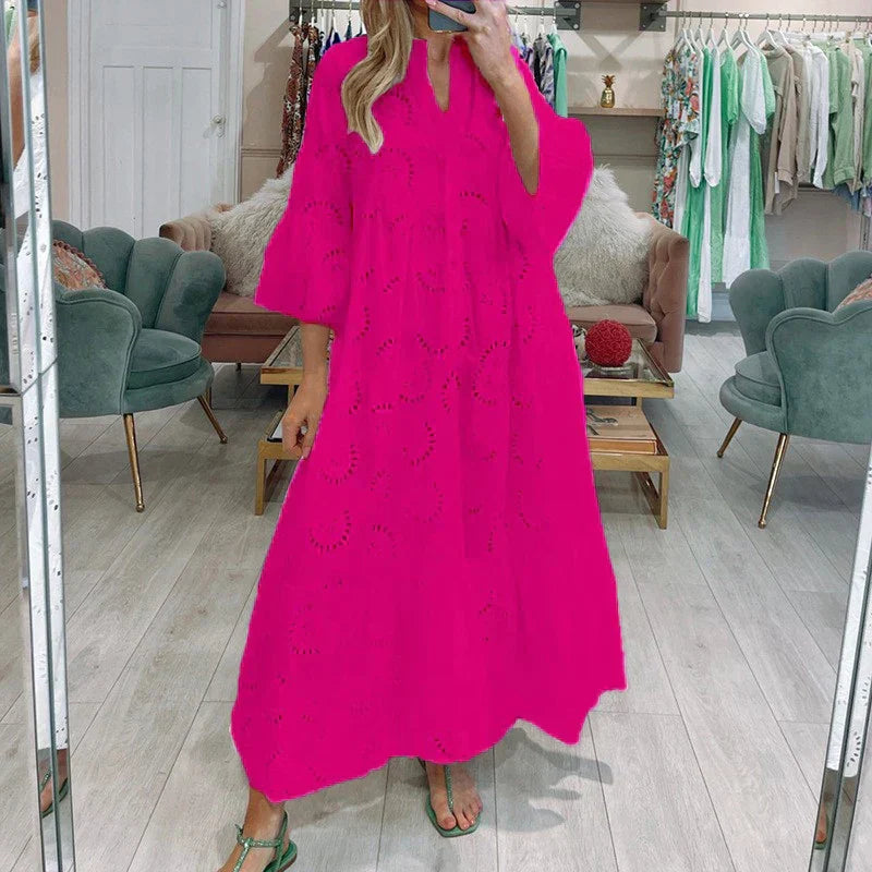 Isabel Elevated Women's Embroidered Dress with Cutouts Evening Wear Edit