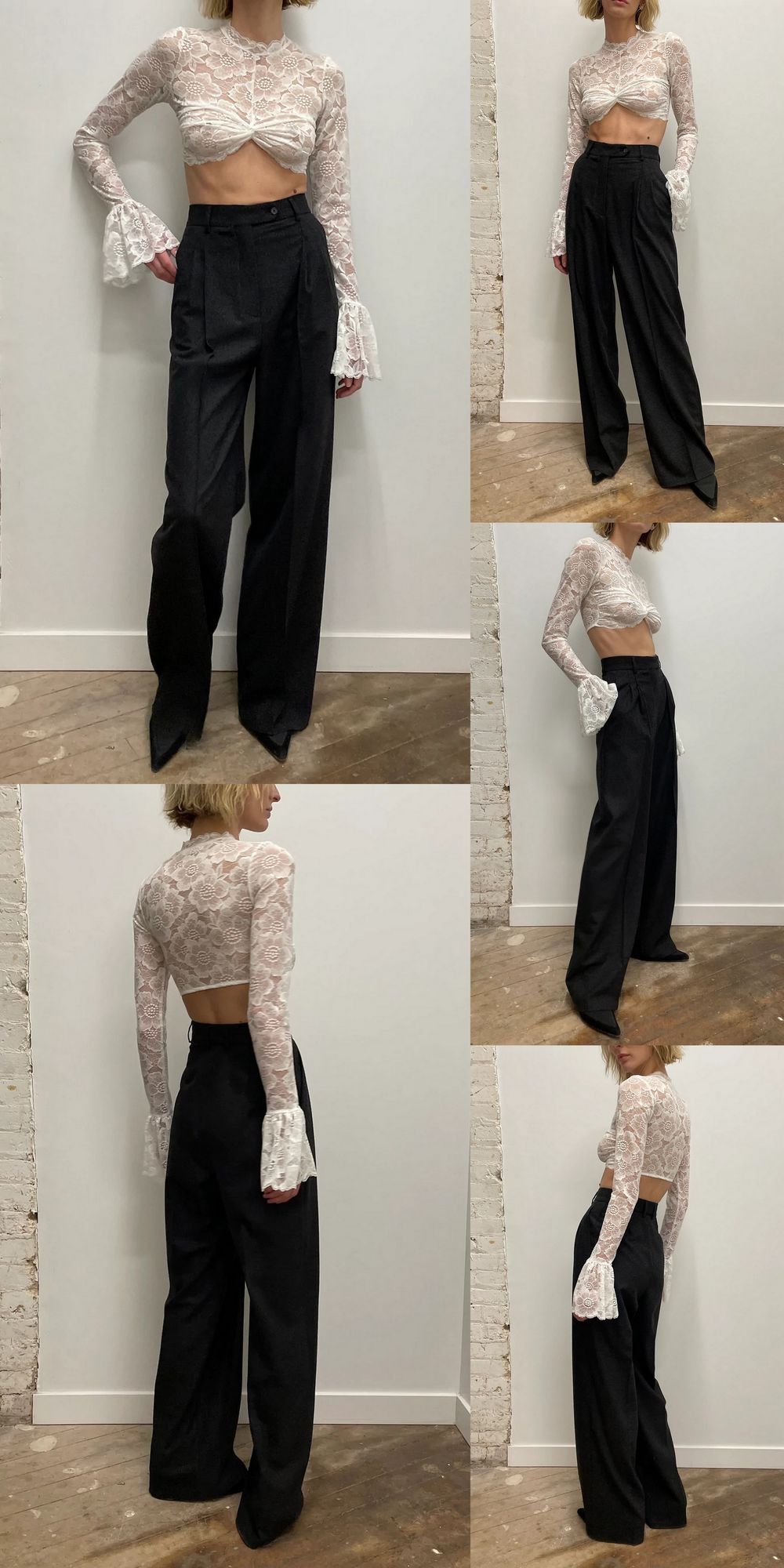 Lace Sheer Mesh Crop Top