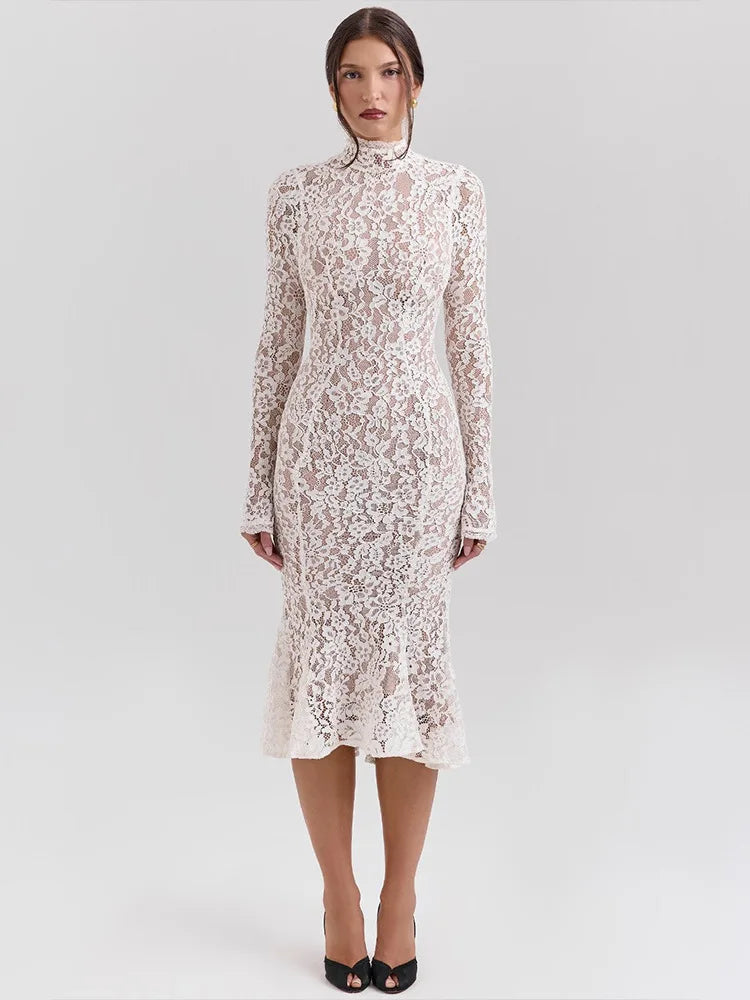 TEREYA LACE MAXI DRESS White