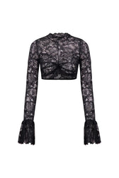 Lace Sheer Mesh Crop Top