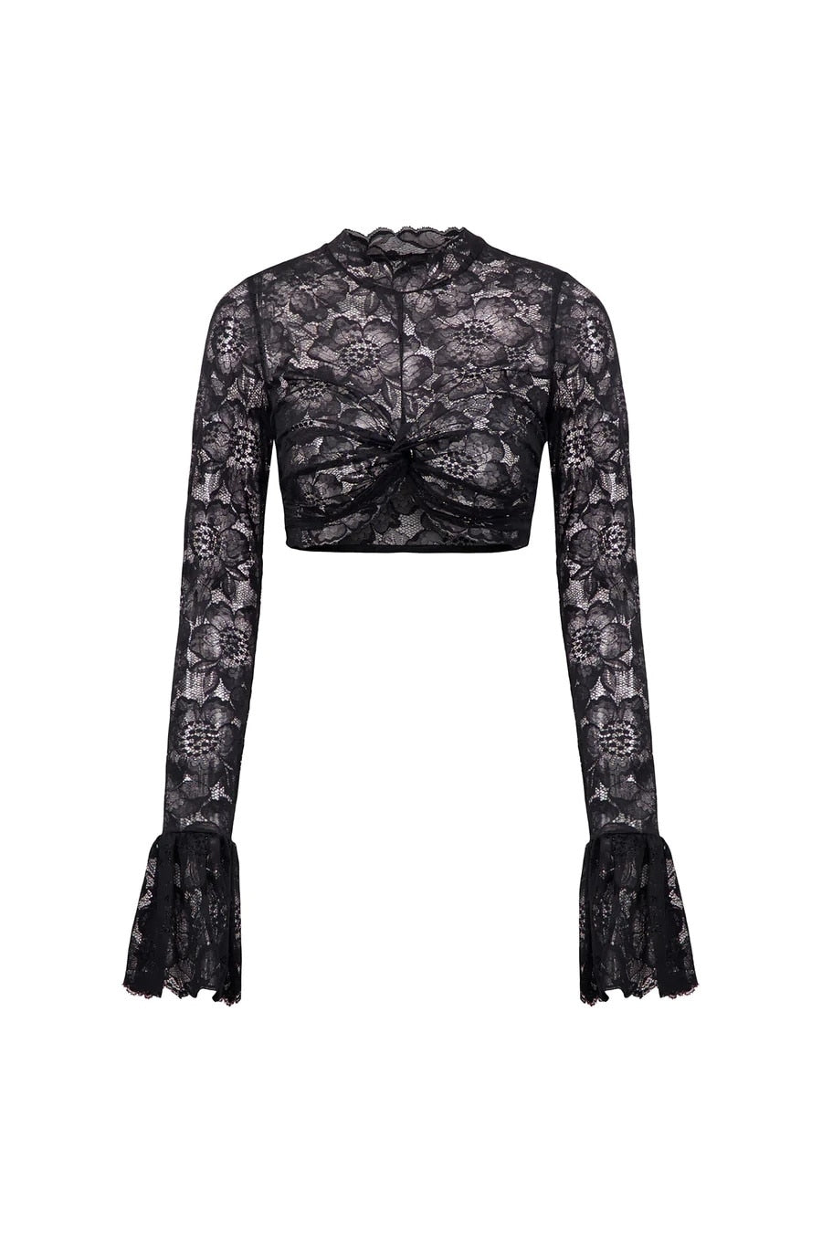 Lace Sheer Mesh Crop Top