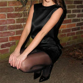 Whimsy Bow Backless Satin Mini Dress 10