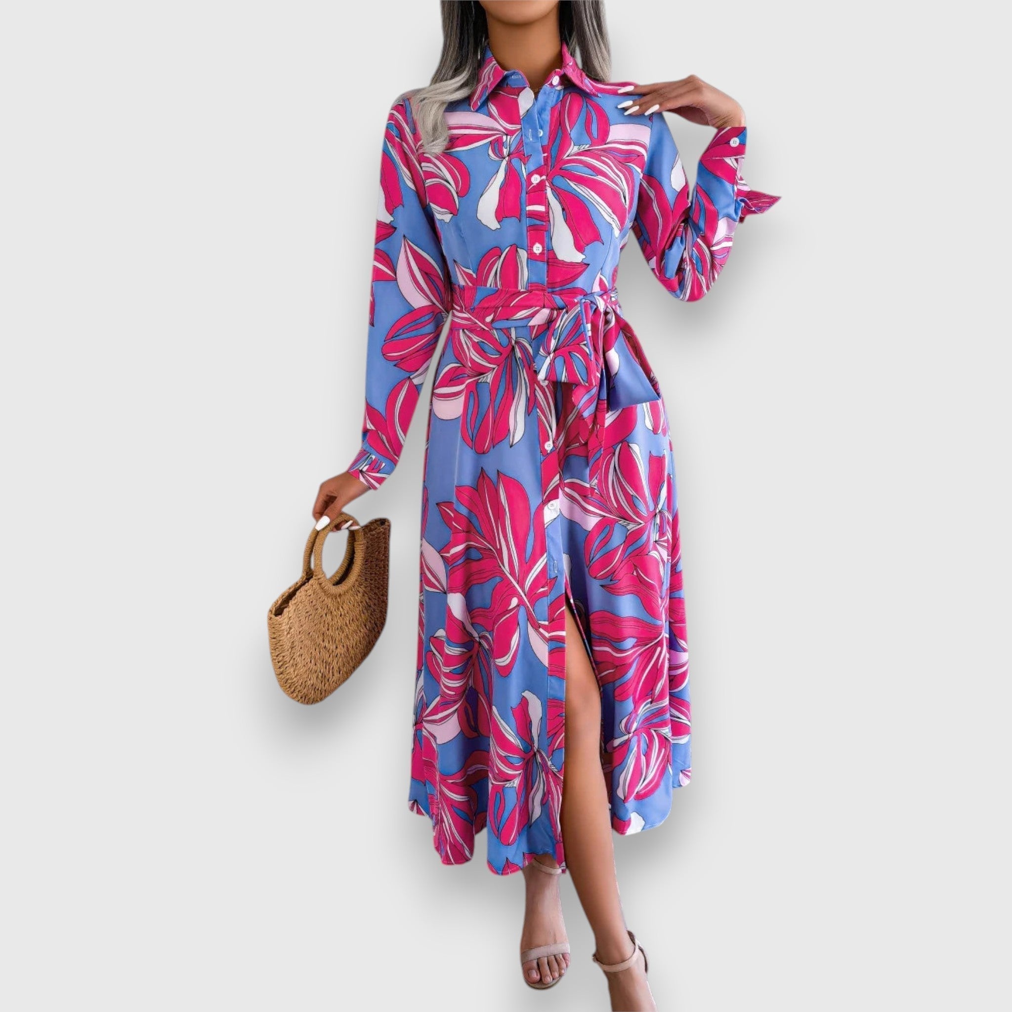 Emmie | Flowing Shirt Dress Pink