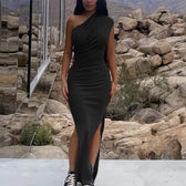 Slit Strapless Backless Maxi Party Dress 4