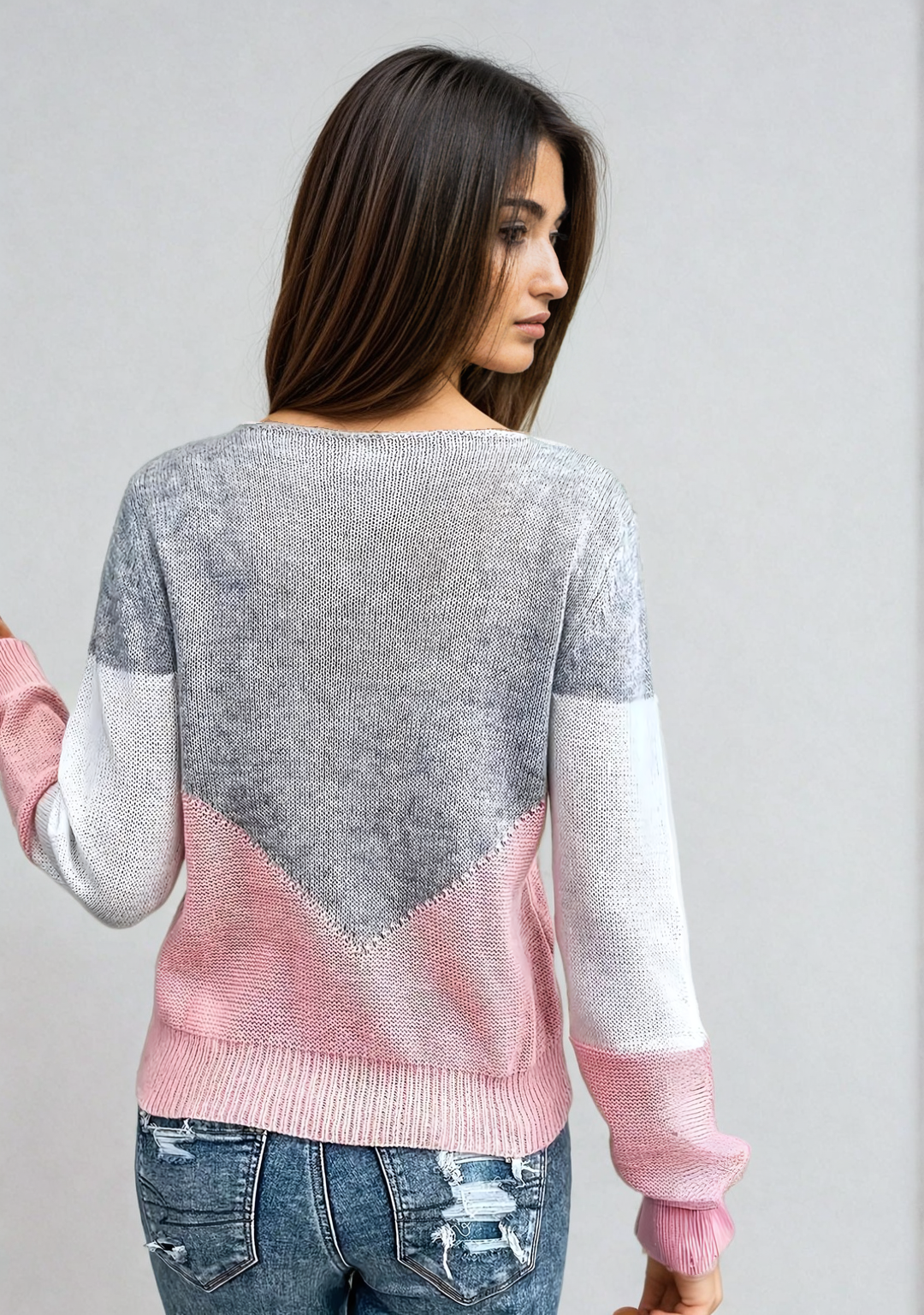 Boat Neck Long Sleeve Pointelle Knit Sweater