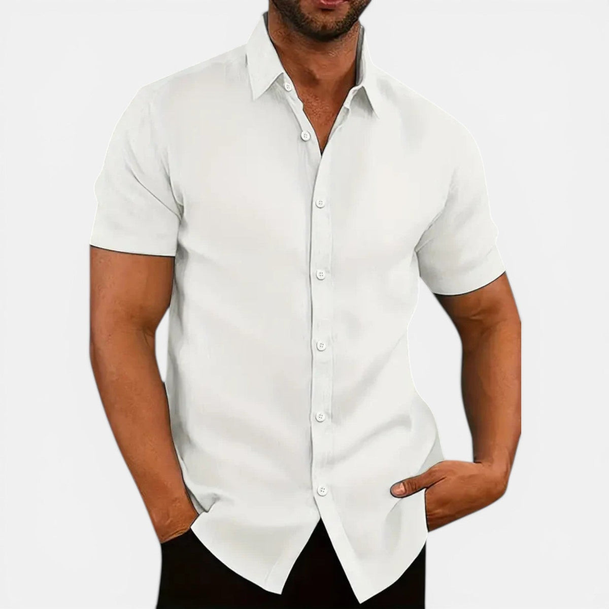 Men's Short Sleeve Button Up Shirt Lightweight Summer Shirt