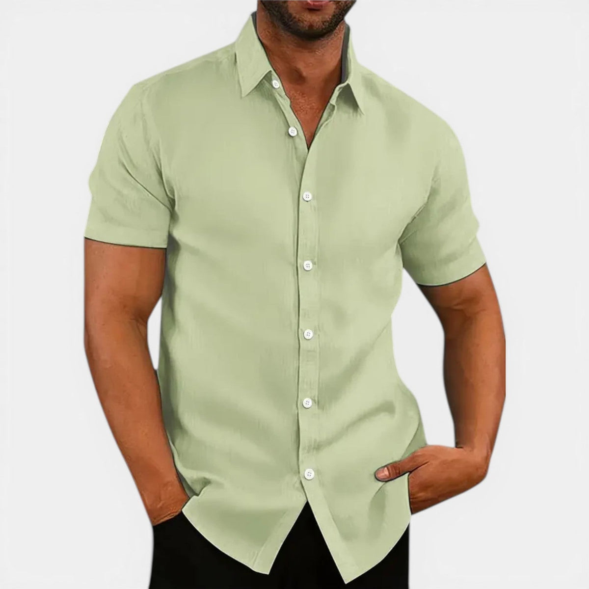 Men's Short Sleeve Button Up Shirt Lightweight Summer Shirt