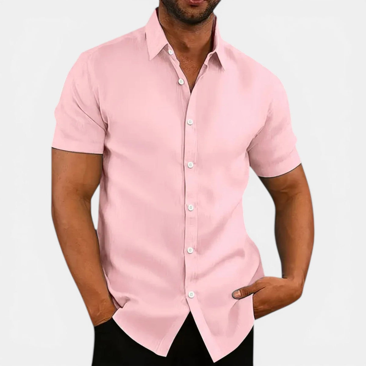 Men's Short Sleeve Button Up Shirt Lightweight Summer Shirt