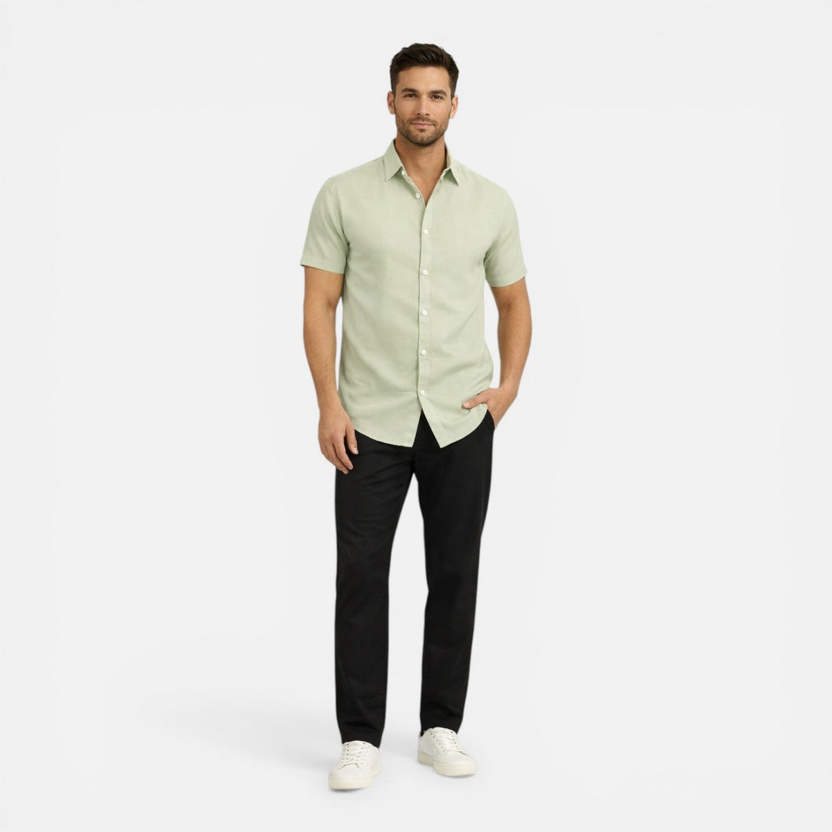 Men's Short Sleeve Button Up Shirt Lightweight Summer Shirt