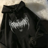 Skull Graphic Long Sleeve Hoodie Black / S