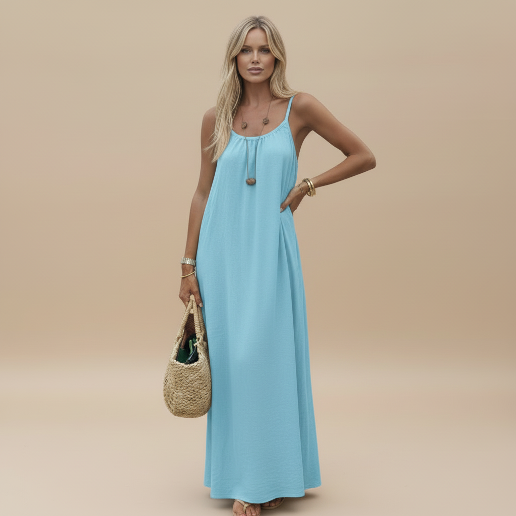 Spaghetti Strap Loose Fit Maxi Dress 13