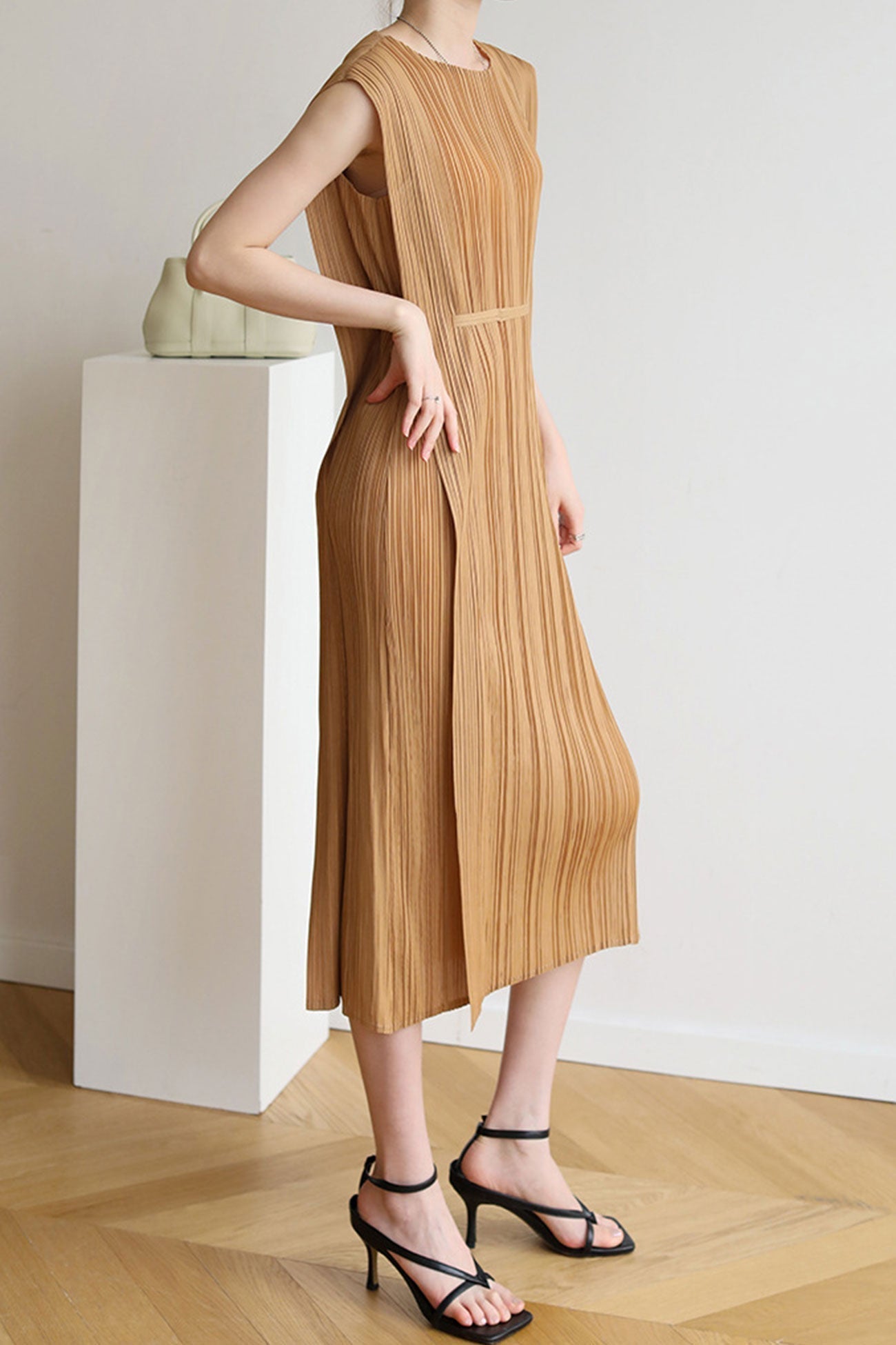Lace Ruched Midi Dress
