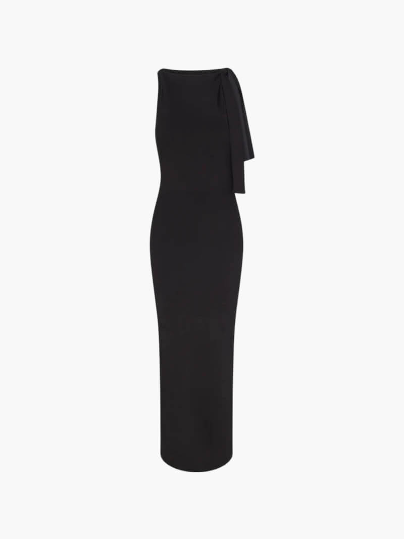 Kylie knotted maxi dress Black
