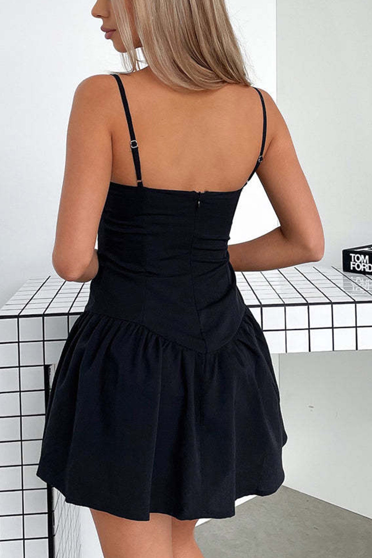 Spaghetti Strap Sweetheart Corset Drop Waist Mini Dress
