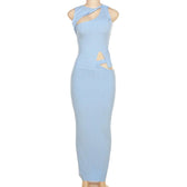 Solid Two Piece Set Maxi Dress