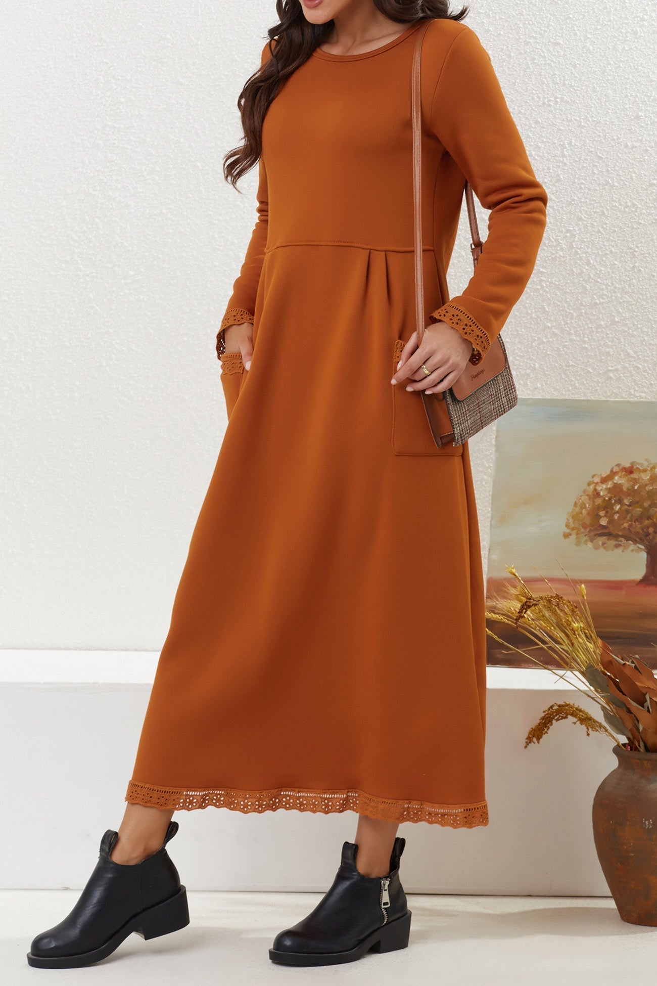 Relaxed Marta Solid Dress With Dress for Modern Fashion Wear
