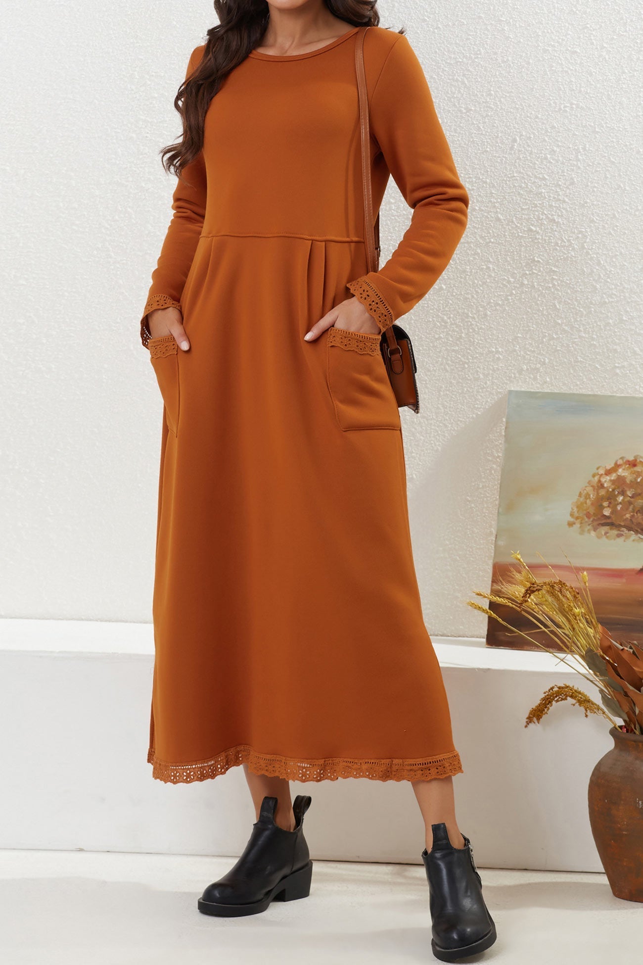 Relaxed Marta Solid Dress With Dress for Modern Fashion Wear
