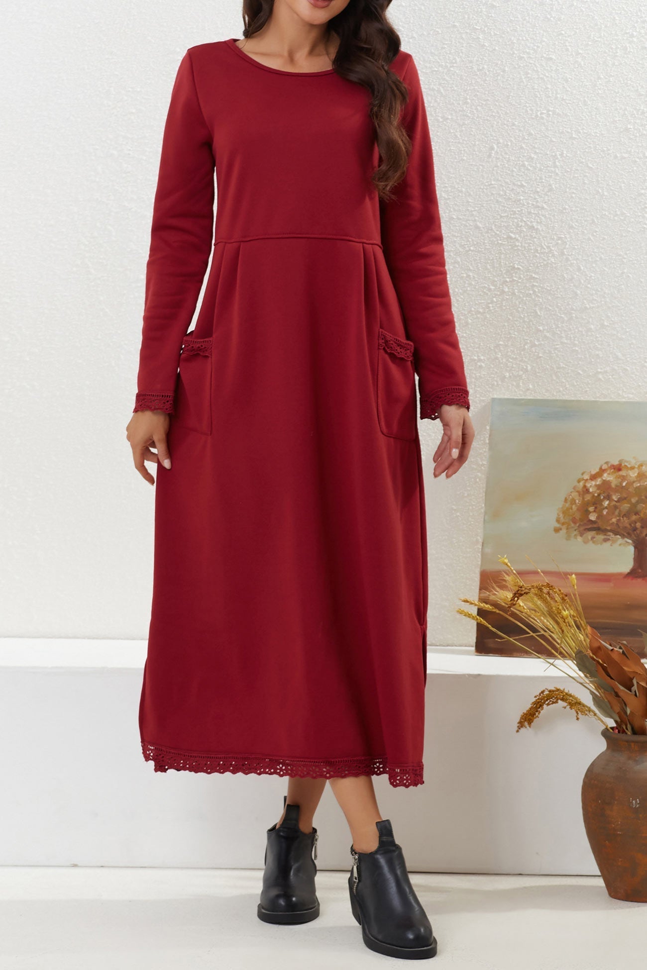 Relaxed Marta Solid Dress With Dress for Modern Fashion Wear