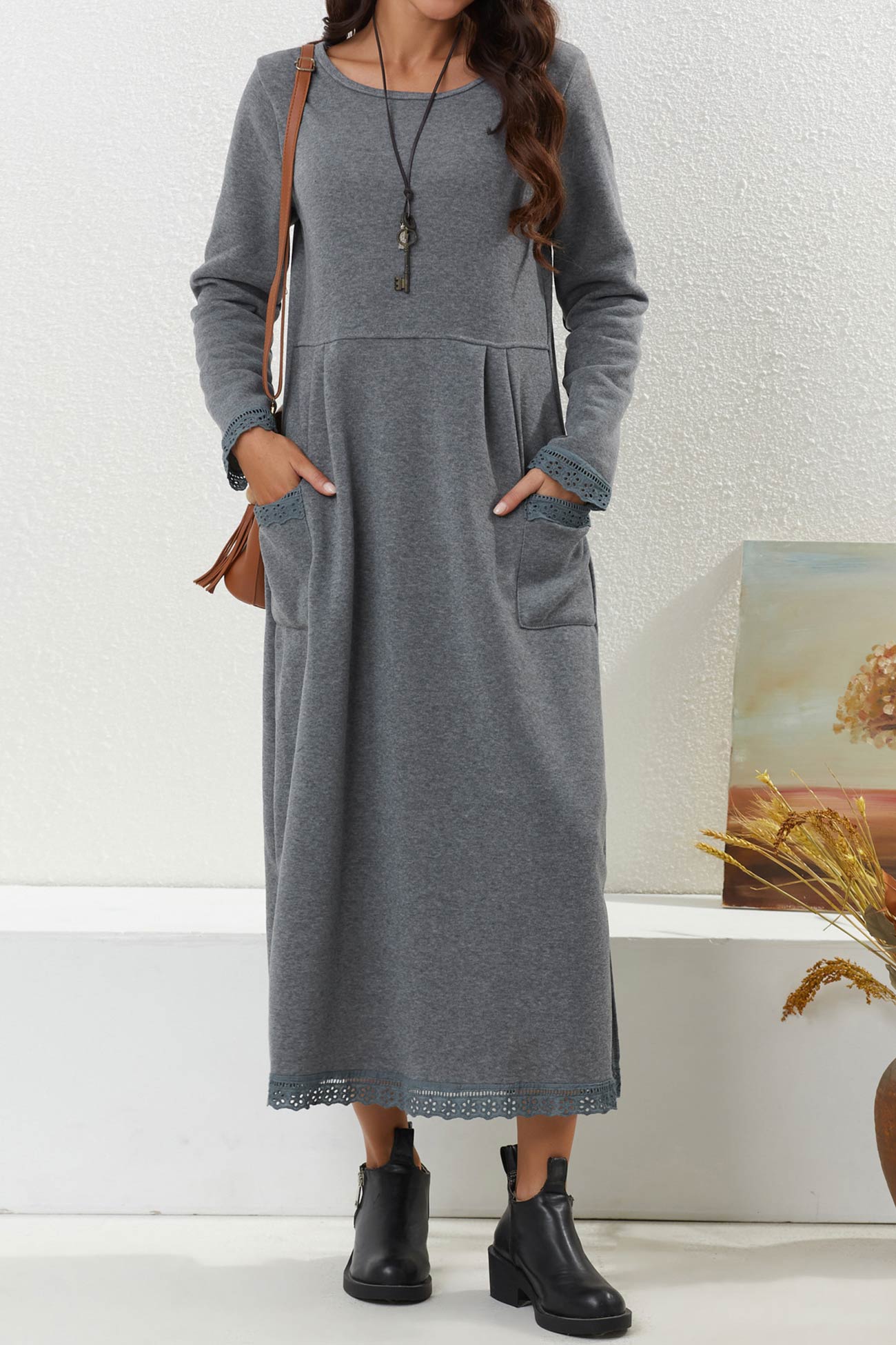 Relaxed Marta Solid Dress With Dress for Modern Fashion Wear