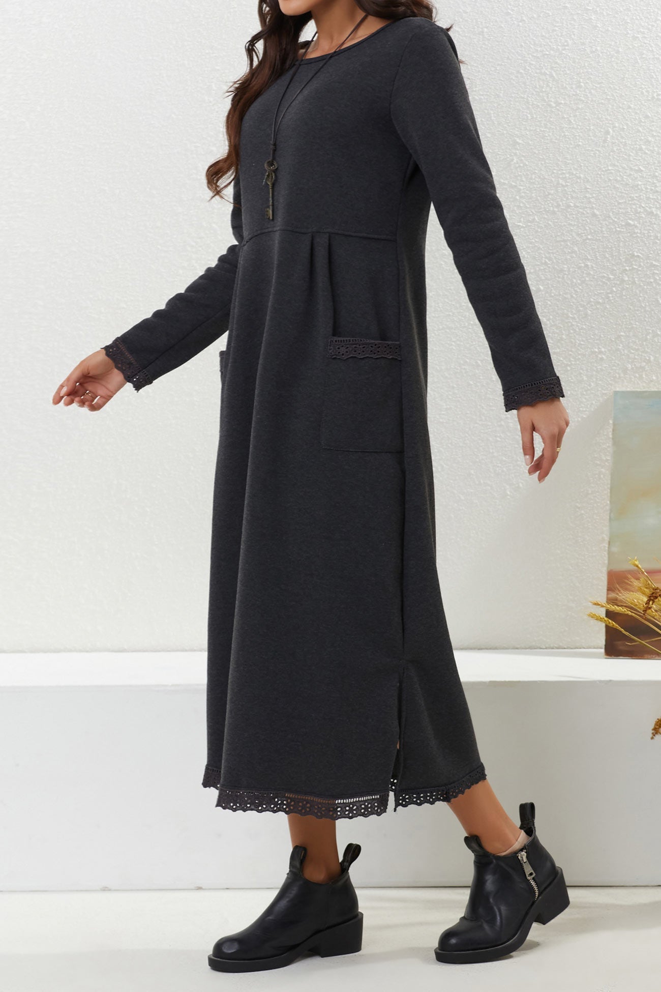 Relaxed Marta Solid Dress With Dress for Modern Fashion Wear