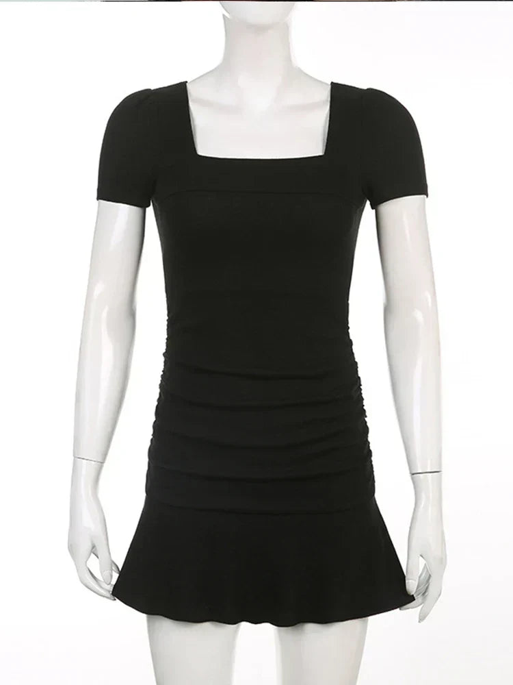 Patchwork Ribbed Mini Dress