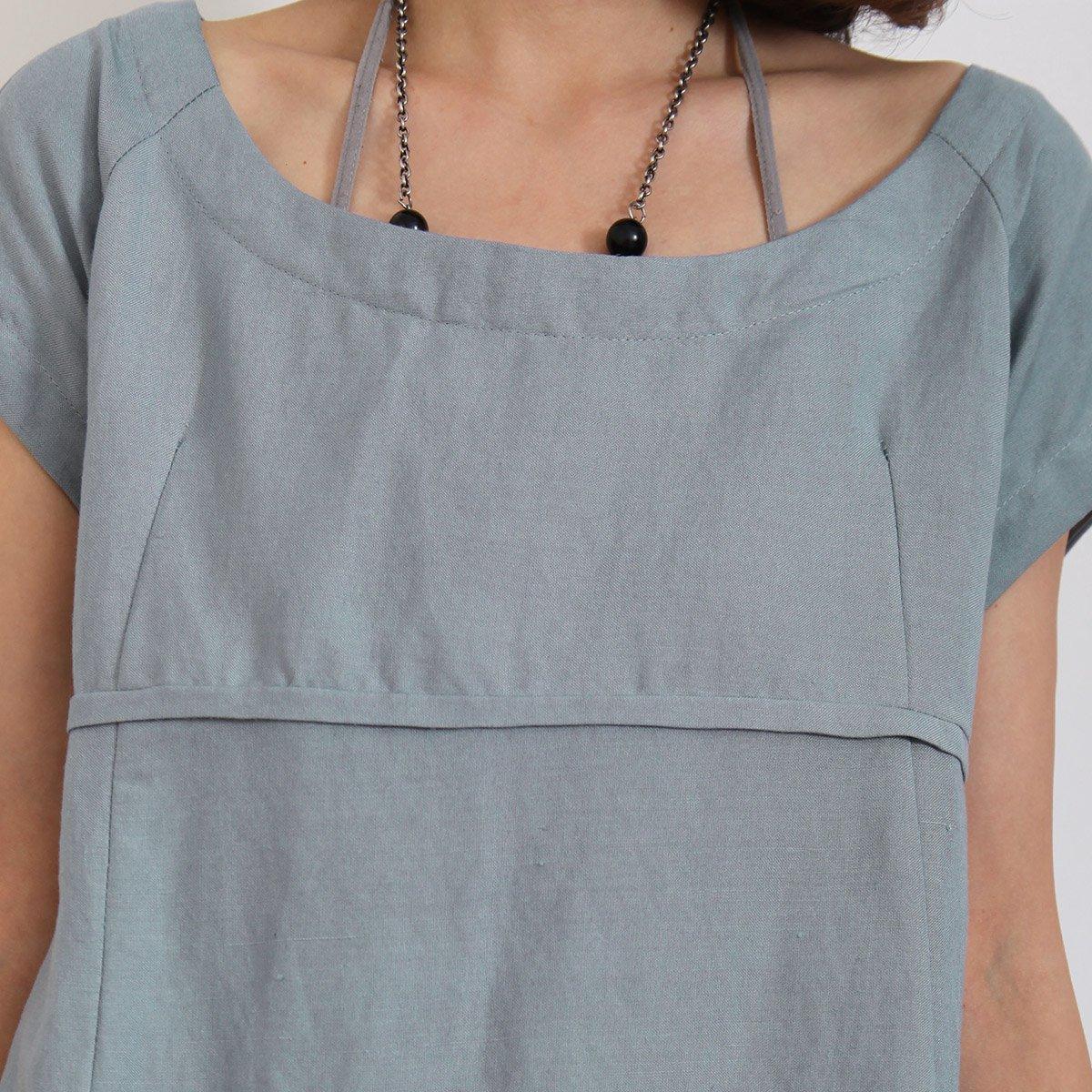 Solid white summer women linen dress plus size cotton sundress