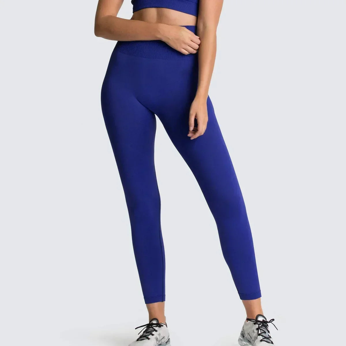 Wide Ribbed High Waist Seamless Yoga Leggings 9