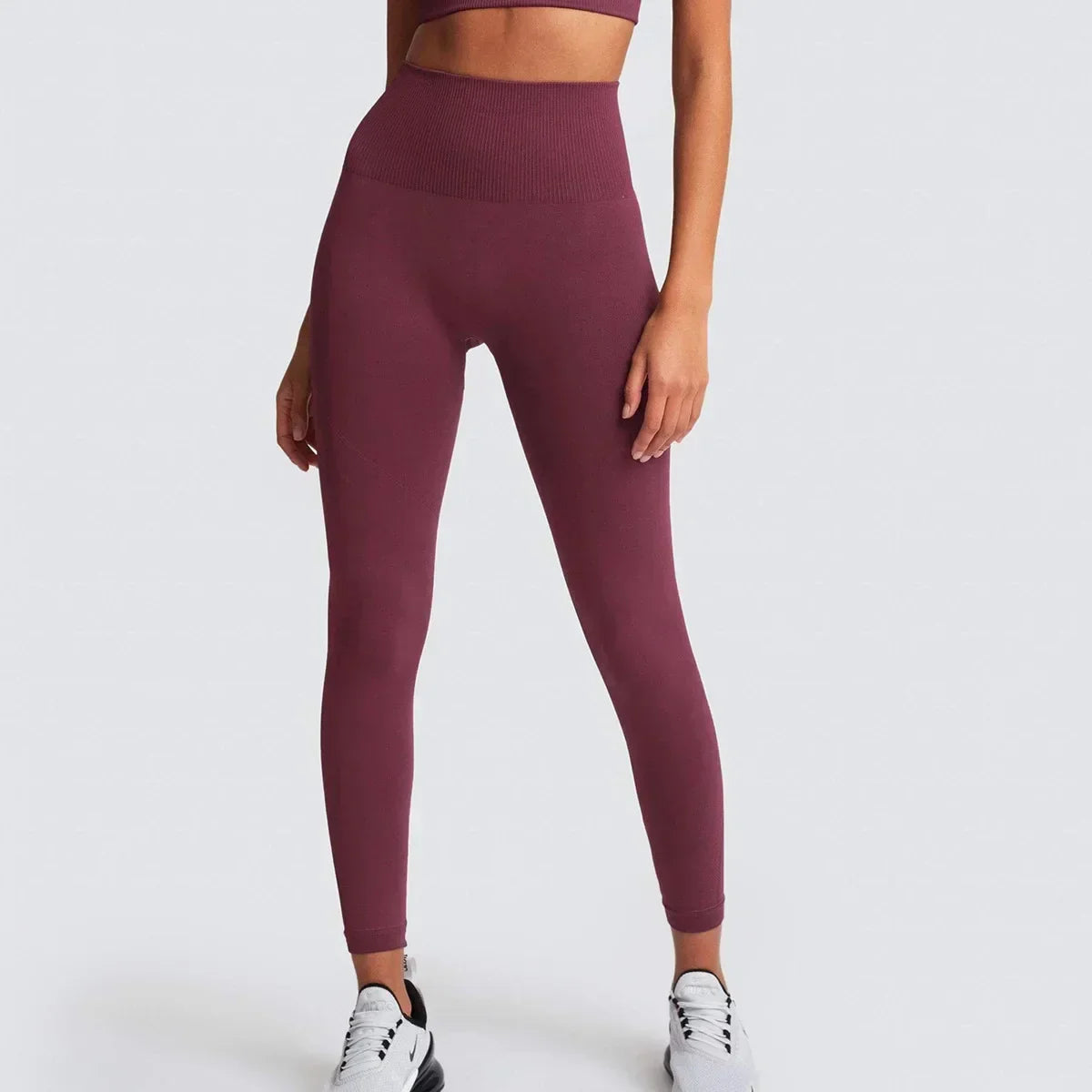 Wide Ribbed High Waist Seamless Yoga Leggings 8