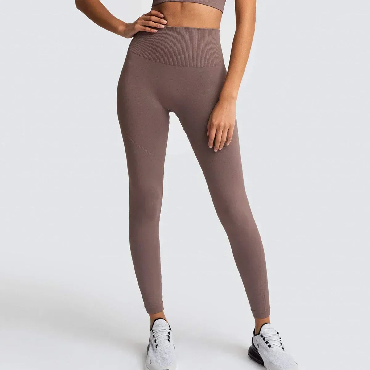 Wide Ribbed High Waist Seamless Yoga Leggings 14