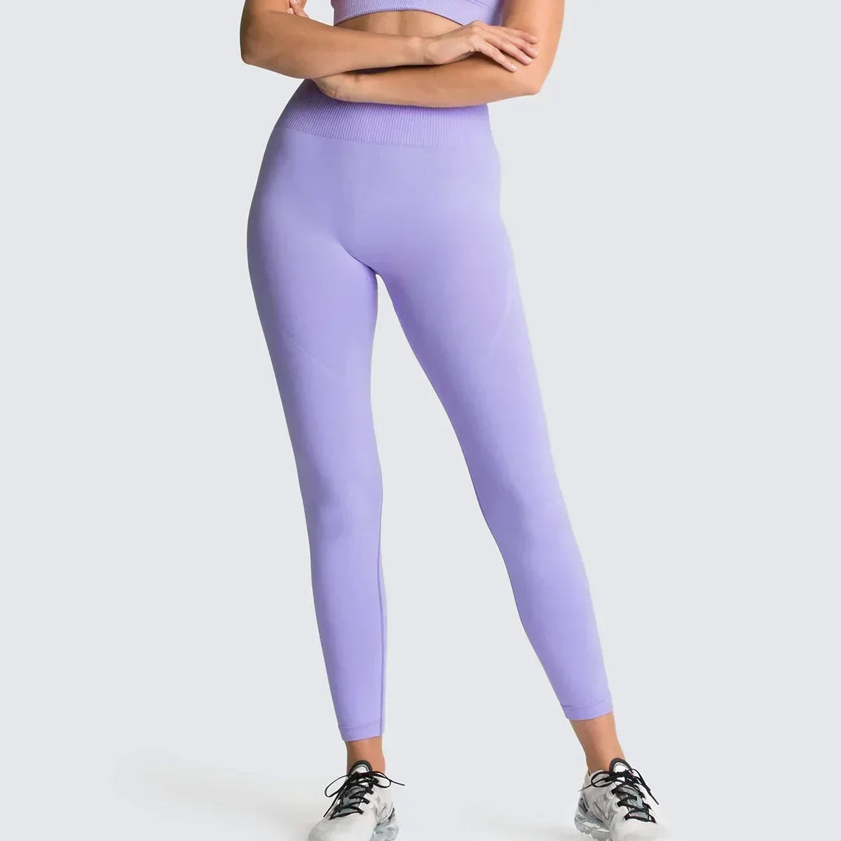 Wide Ribbed High Waist Seamless Yoga Leggings 11
